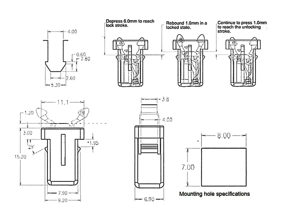 door lock plastic latch