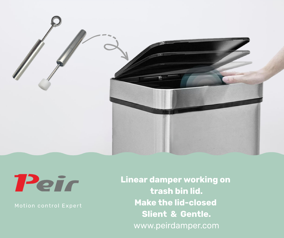 linear damper for trash bin