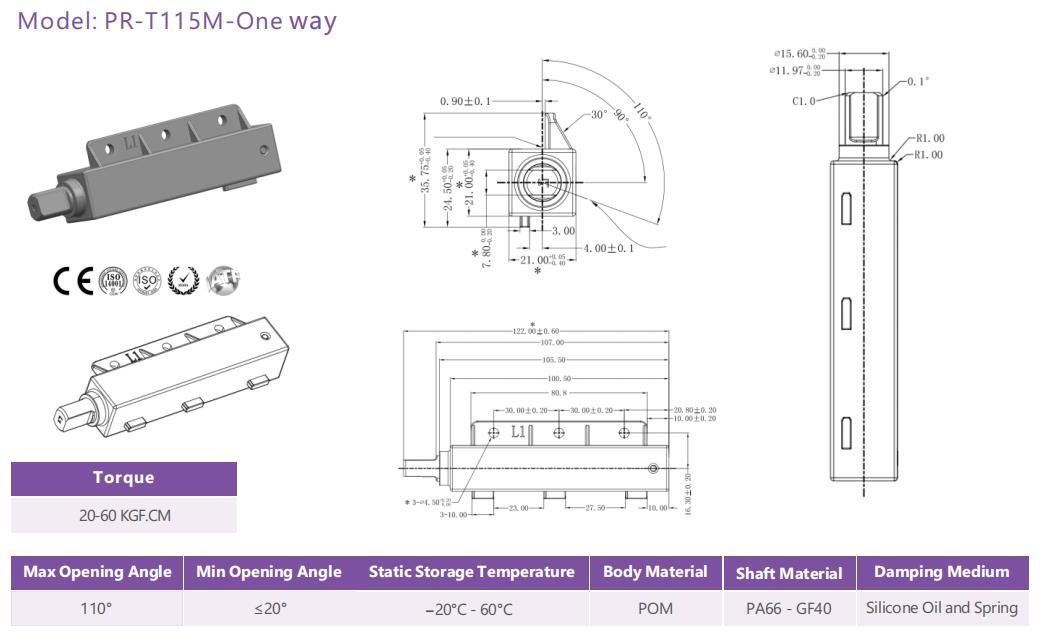 High torque rotary damper