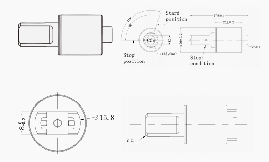 PR-T098E rotary Damper