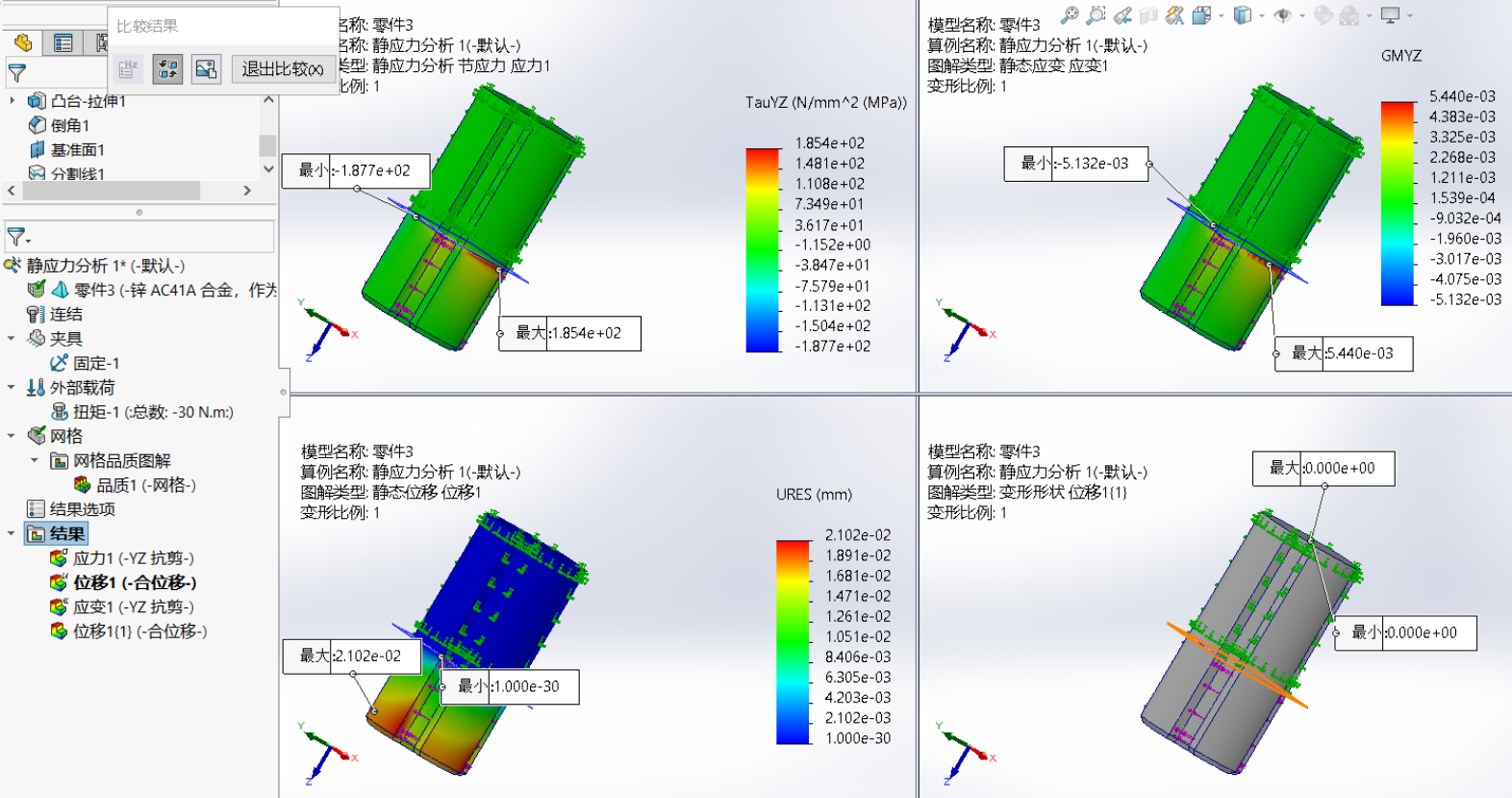 rotary damper material comparison