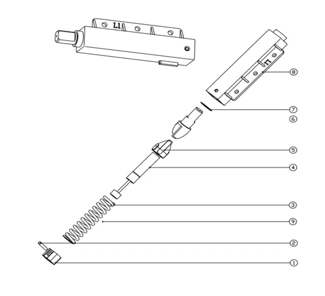 PR-T115G Rotary Damper Technical Diagram